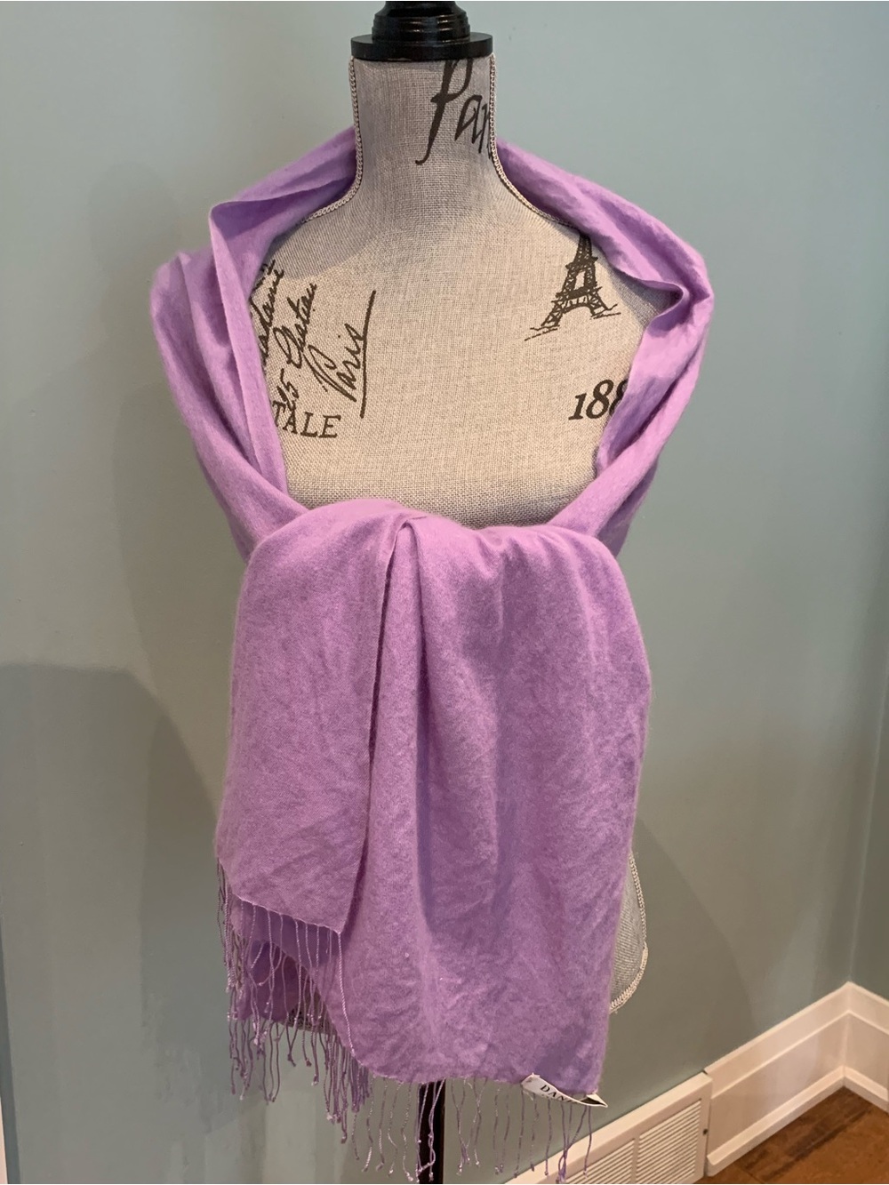 DANIER Soft Lavender Fringe Scarf - Women's Accessory